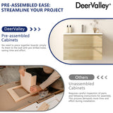 Deer Valley DV-1BV0152NW 30'' Wall Mounted Bathroom Vanity with Ceramic Sink Top, Pre-Assembled Modern Floating Wood Bathroom Cabinet Sink Combo with 2 Drawers Deer Valley