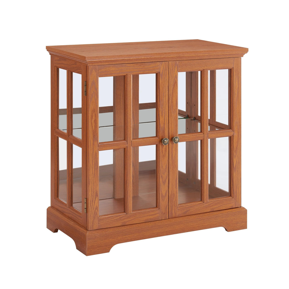 Eyisean 32"H Small Curio Cabinet with 7 Color Lights for Collectibles, Smartphone-Controlled, LED Glass Display Cabinet with Tempered Glass Doors and Adjustable Shelves, China Cabinet for Living Room Eyisean