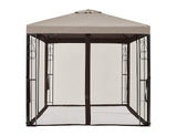 8 ft. x 8 ft. Rococo II Gazebo with Mosquito Net Tan APEX GARDEN