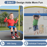 6.5FT Rectangle Trampoline for Kids, 78”ASTM Approved Recreational Trampolines with Swing, Small Toddler Trampoline with Safety Enclosure Net, Outdoor and Backyard, Gifts for Children & Boys & Girls Baotree