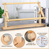 Yookeer Adjustable Embroidery Stand Hands Free Cross Stitch Scroll Frame Needlepoint Needlework Frame Stand Wooden Rotated Embroidery Hoop Holder for Arts Crafts Sewing Kit Supplies Yookeer
