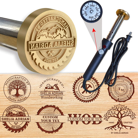 Custom Electric Wood Branding Iron Logo Personalized Metal Branding Iron for Meat Leather Cake Customized Wood Burning Stamp Wedding Gifts 2 inches 300W GBVllexuii