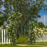 OUSHENG 7FT Garden Arch Arbor with Ground Stakes, Steel Frame Stand Trellis for Climbing Plants, Outdoor Archway Gate for Wedding Ceremony Decoration Party Vines Lawn Courtyard Patio Backyard OUSHENG