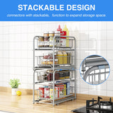 AIYAKA under sink storage 2 Tier Stackable Sliding Basket Organizer Drawer For Kitchen And Bathroom/Cabinet Drawers,silver AIYAKA