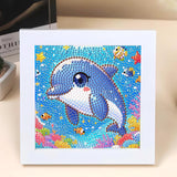 Reivworl Dolphin Diamond Art Kits for Kids, Dolphin Diamond Painting Kits for Kids, Gem Art Ages 4-8-12 for Gifts and Decor (8x8 Inch) Reivworl