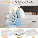 Vipbear 81" Sectional Sleeper Sofa Bed with Pull Out Bed, L Shaped Couch Sleeper Sofa, Pull Out Couch with Reclining Backrest, Reversible Storage Chaise, USB Ports, Tool-Free Assembly, Chenille Beige Vipbear