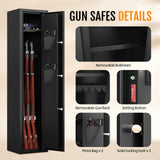 KAER 2 Gun Safe for Rifle and Pistols Electronic Gun Security Cabinet Quick Access Rifle Security Safes Gun Cabinet for Shotguns with Built-in Removable Storage Shelf KAER