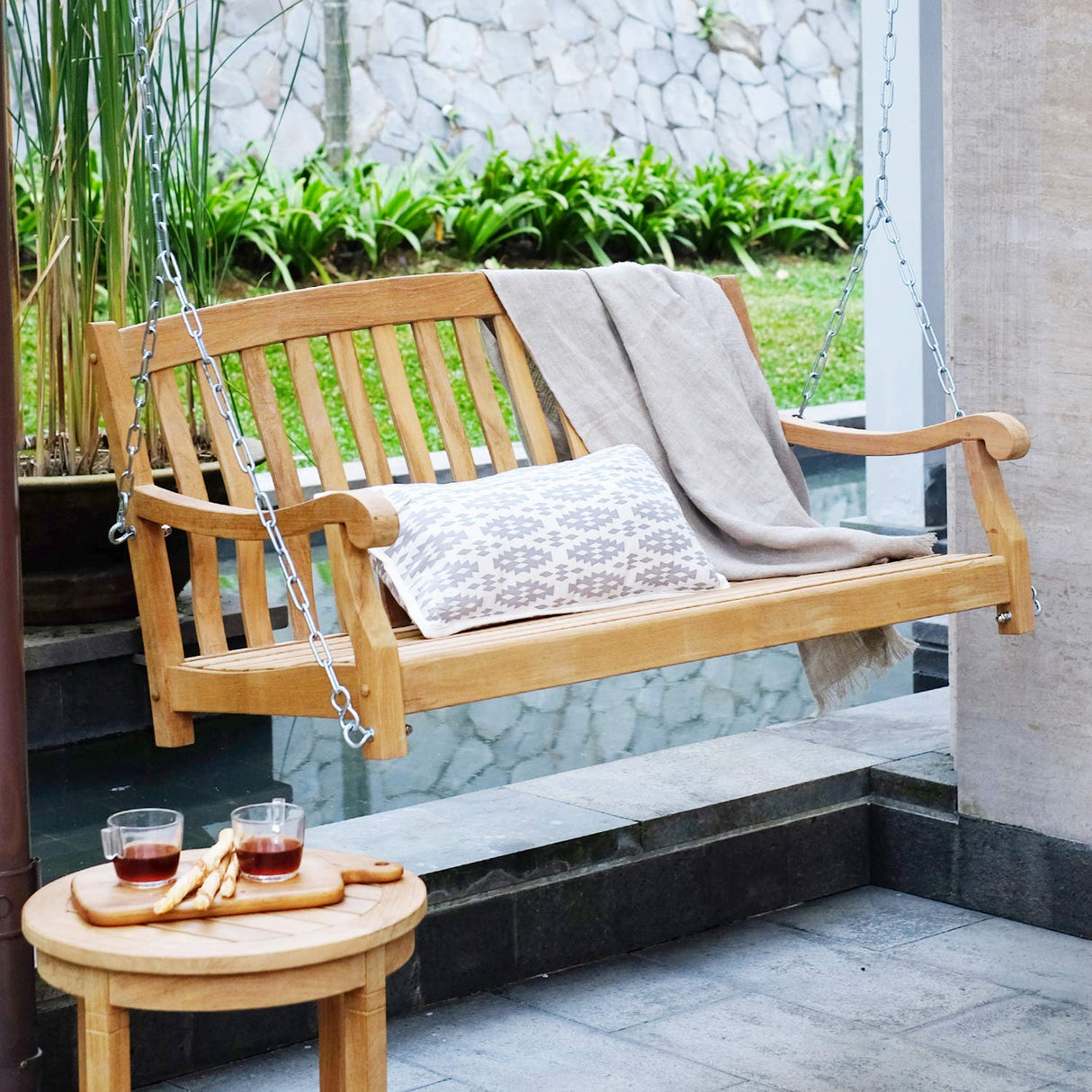 Cambridge Casual Indonesian Plantation Teak Arie Porch Swing Cambridge Casual