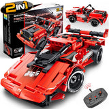 GMAOPHY STEM Toy Building Toys Gifts for Age 5, 6, 7, 8, 9, 10, 11, 12 Years Old Kids Boys Girls, 2 in 1 Remote Control Racing Car Building Blocks, 351 Pcs DIY Engineering Construction Toy GMAOPHY