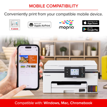 Canon Megatank GX1020 All-in-One Wireless Supertank [Megatank] Printer | Print, Copy and Scan| Mobile Printing |2.7" LCD Color Touchscreen | Auto Duplex Printing