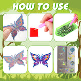 16 Pcs Summer Diamond Art Painting Magnets Butterfly Mandala Refrigerator Magnets Sticker Dragonfly Hummingbird Diamond Art Kits for Adults Summer Gift Fridge Copkim