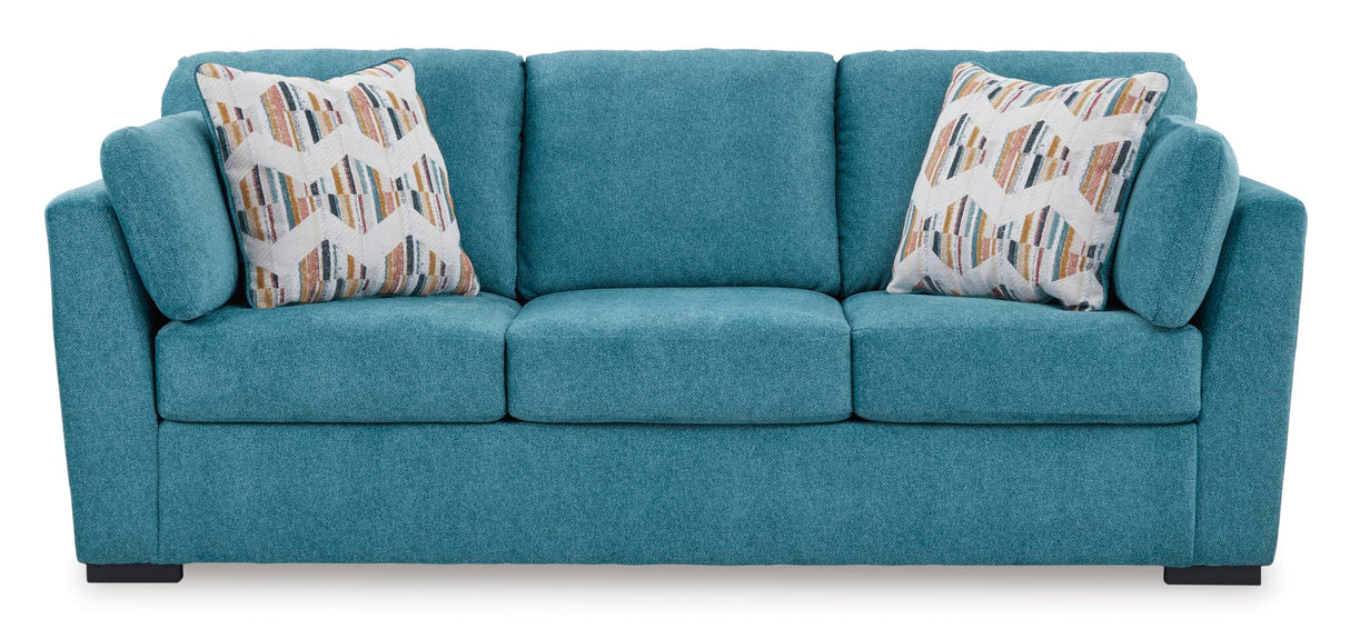 Signature Design by Ashley Keerwick Scandinavian Sofa with 4 Toss Pillows, Blue Signature Design by Ashley