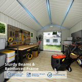 Canovire 10x12FT Outdoor Storage Shed, Metal Garden Shed with Lockable Doors and Windows, Large Tool Shed for Backyard, Patio and Lawn Canovire