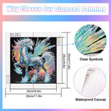 Special Shape Diamond Art Kits for Adults – 5D DIY Winged White Horse Diamond Painting with Crystal Rhinestones, Fantasy Animal Craft Kit for Beginners, Magical Diamond Art Wall Decor antor