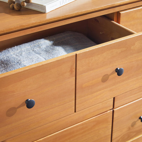 Walker Edison Modern 6-Drawer Solid Wood Dresser Bedroom Storage, 57 Inch, Caramel-T Walker Edison