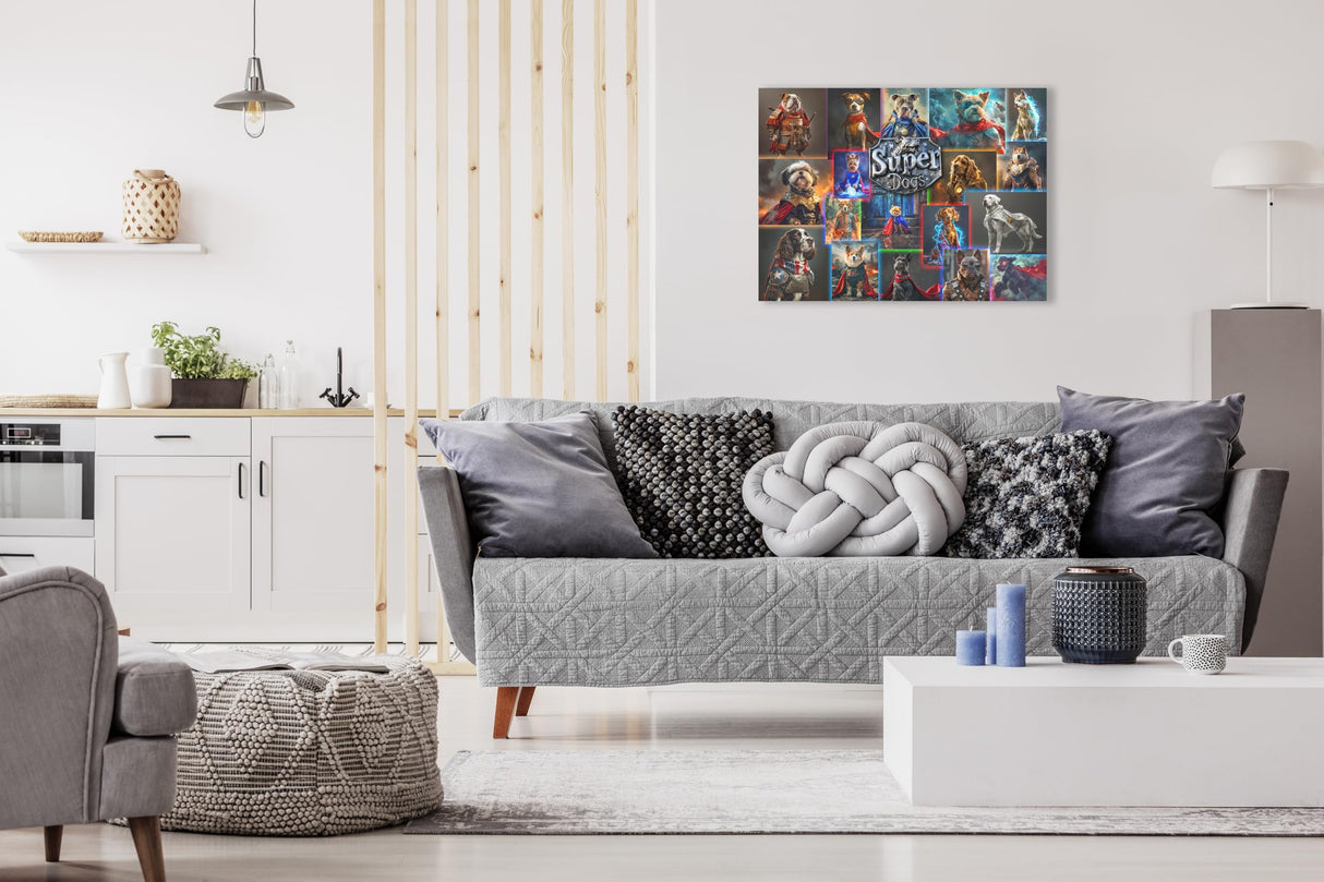 Funny Superhero Dog Puzzle - 1000 Piece Collage Jigsaw Puzzle - Precision Cut Vibrant, Glare-Free Imagery | Great for Adults & Kids - Cute and Colorful Puzzle for Family Game Nights (Super Dogs) Prime TIme Puzzles