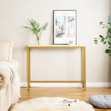 loglus Console Table for Entryway, Faux Marble MDF Sofa Table with Golden Frame (Single Layer, White Marble) loglus
