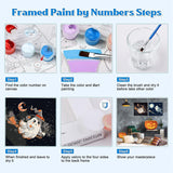 stnckic 2 Pcs Halloween Paint by Numbers Kits for Kids Framed,Ghosts Adults' Paint-by-Number Kits on Canvas Easy Acrylic Oil Painting by Number for Adults Halloween for Home Decor 8x8 inchs stnckic