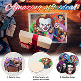 NEGEKFKX 8 Pcs Halloween Diamond Art Painting Coasters Kits,Horror Coaster with Holder for Adults, Non-Slip DIY Dot Paint Craft Kits,5D Full Drill DIY Diamond Dot Gem Art Kit Home Decor Arts Craft NEGEKFKX