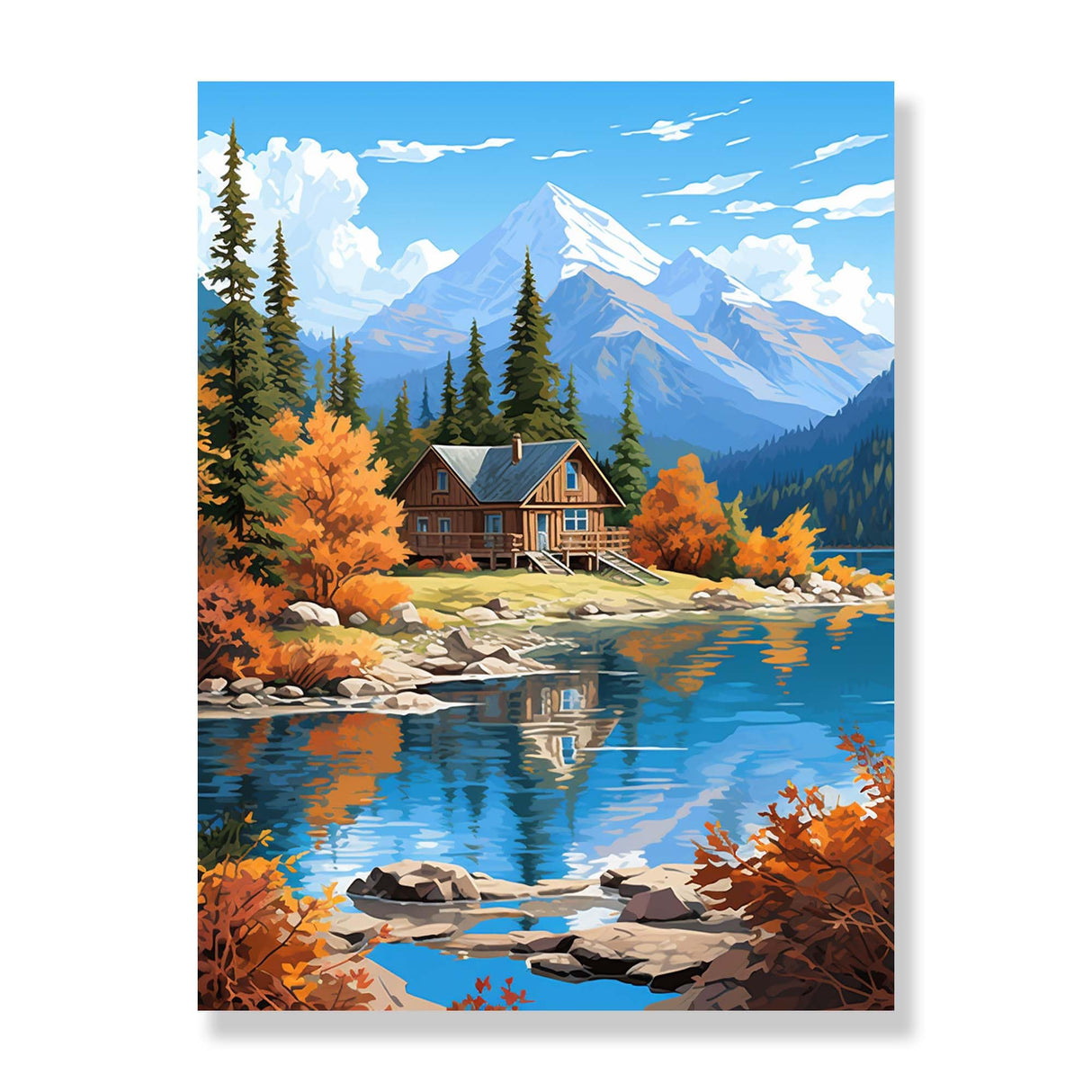 Bimkole 5D Diamond Art Kits for Adults Autumn Scenery, Diamond Painting Rivers Trees, Full Drill DIY Rhinestone Embroidery Diamond Art Kits Cross Stitch Home Wall Craft Decor 12x16 Inch Bimkole