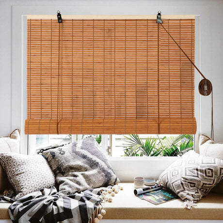 ALIMOO Bamboo Blinds, Bamboo Roll Up Shades for Windows, Light Filtering Bamboo Roller Shades for Indoor Outdoor Home Patio Porch 32W*72L Alimoo
