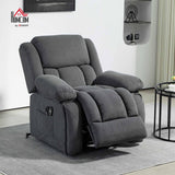HOMCOM Power Lift Recliner Chair for Elderly with Vibration Massage and Heat, Overstuffed Reclining Chair with Remote, USB Port and Side Pockets, Single Sofa with Pocket Spring, Gray HOMCOM