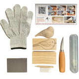 Msamiagfn Wood Carving Kit for Beginners, Essential Wood Whittling Kit for Beginners, Knife Tools Accessories, Balsawood and Basswood Blocks, Bird Carving Video Tutorial, DIY Kits for Adults Hobbies msamiagfn