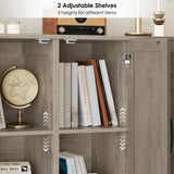 BOTLOG 71” Large Sideboard Buffet Cabinet with Storage, Farmhouse Kitchen Buffet Cabinet with Adjustable Shelves and 6 Barn Doors, Wood Coffee Wine Bar Console Table for Kitchen, Dining Room, Ash Grey BOTLOG