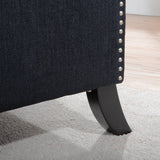 Black Fabric Recliner Chair for Adults Accent Wingback Chair Mid-Century Modern Recliner Tufted Chairs Living Room Armchair for Bedrooms Reading Recliner 27" Wide Vaztrlus