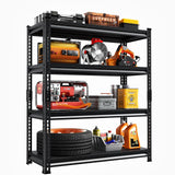 SUPPNEED Adjustable Shelving Units and Storage, 48”W Garage Shelving Heavy Duty,2000LBS Loads 4-Tier Garage Storage Shelves, Metal Shelves for Living Room,Pantry,48”W×16”D×72”W,Black SUPPNEED