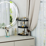 CeleVista Corner Bathroom Counter Organizer, 3 Tier Bathroom Sink Shelf Countertop, Wood Vanity Skincare Storage for Toiletries Decor, Makeup, Dresser(Black) CeleVista