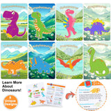JOTIKO 24 Pack Dinosaur Party Favors Painting Toys – Kids Birthday Goodie Bag Filler Pinata Stuffers Classroom Prizes Exchange Gifts, Dinos Wood Keychain Paint Kits Arts and Crafts for Kids Girls Boys JOTIKO