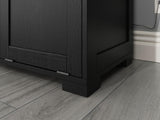 OLD CAPTAIN Double Tilt Out Trash Cabinet, Wooden Kitchen Garbage Can Free Standing Holder, Black Finish OLD CAPTAIN