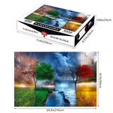 Adult Puzzle Classic Jigsaw Puzzle 1000 Pieces Wooden Puzzle DIY Seasons Landscape Tree Modern Home Decor Intellectual Game Wall Art Unique Gift 75x50cm najiaxiaowu