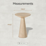 COZAYH Small Pedestal End Table Round Farmhouse Martini Table Wood Plant Stand Rustic Drink Table for Small Space Living Room, Natural Wood COZAYH