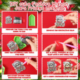 Xuhal 30 Pcs Christmas Diamond Painting Magnets Christmas Animal Diamond Art Magnet Kits for Adults Cute 5D Rhinestone Xmas Santa Hats Animal Refrigerator Magnetic Sticker for DIY Craft Fridge Gifts Xuhal