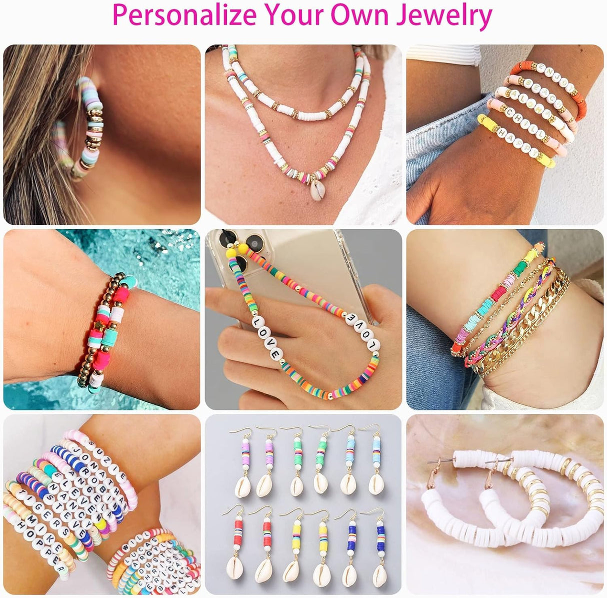 Friendship Bracelet Kit, 14,000pcs 48 Colors Bracelet Making Kit Clay Beads with Number Letter Bead Set Concert Merch Arts and Crafts Gifts for Kids Adults Teen Girls Jewelry Making Supplies Sistenia