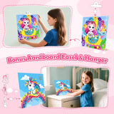 Gem Art Sticker Kit, Arts and Crafts for Kids Age 4-12, 8 Unicorn Princess Themes Diamond Art Kit, Gemstone Sticker Crafts Christmas Birthday Gifts for Girls Ages 4,5,6,7,8 Year Old (Unicorn) Fortand