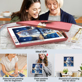 SJUTOUCI White Cat and Tiger Diamond Painting Kits for Adults, Diamond Art for Beginners, 5D Round Diamond Dots Gem Craft Art Home Wall Decor 12x12 inch, Animals SJUTOUCI