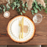 TaoBary 100 Pieces Disposable Wooden Slice Paper Place Mats Round Rustic Brown Wood Slices Charger Place Mat Bulk Table Paper Placemats for Summer Spring Fall Wedding Dinner Baby Shower Birthday Party TaoBary