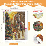 SENQAO Horse Diamond Art Kits for Adults,Christmas 5D Diamond Painting Kits for Beginners,Round Full Drill Gem Art for Adults,DIY Diamond Dots Paintings Picture Arts Craft for Home Decor 12x16inch SENQAO