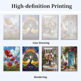 JOOZ 4 Pack Framed Paint by Numbers Kit for Adults, Flowers Paint by Number with Easel, DIY Tree of Life Adult Paint by Number Kits on Canvas Framed, Floral Oil Painting Kit for Home Decor 8x12 Inch JOOZ