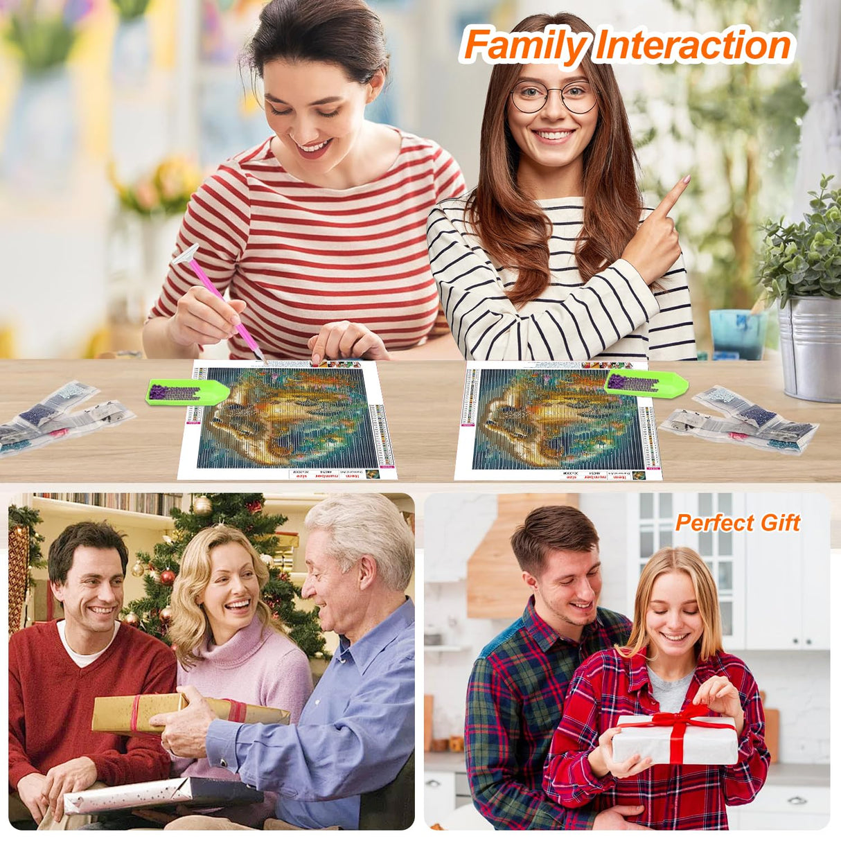 Anuver Lion Diamond Painting Kits for Adults, 5D DIY Diamond Art Kits for Beginners, Full Drill Diamond Painting Kits for Home Wall Decor, 12x12 Inch Anuver