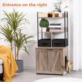 Dwanton Litter Box Enclosure with 2 Storage Shelves and 2 Drawers, 2-in-1 Hidden Cat Litter Box Enclosure Furniture with Shelf, Reversible Entrance, Washable Drawers, 50-Inch, Greige Dwanton