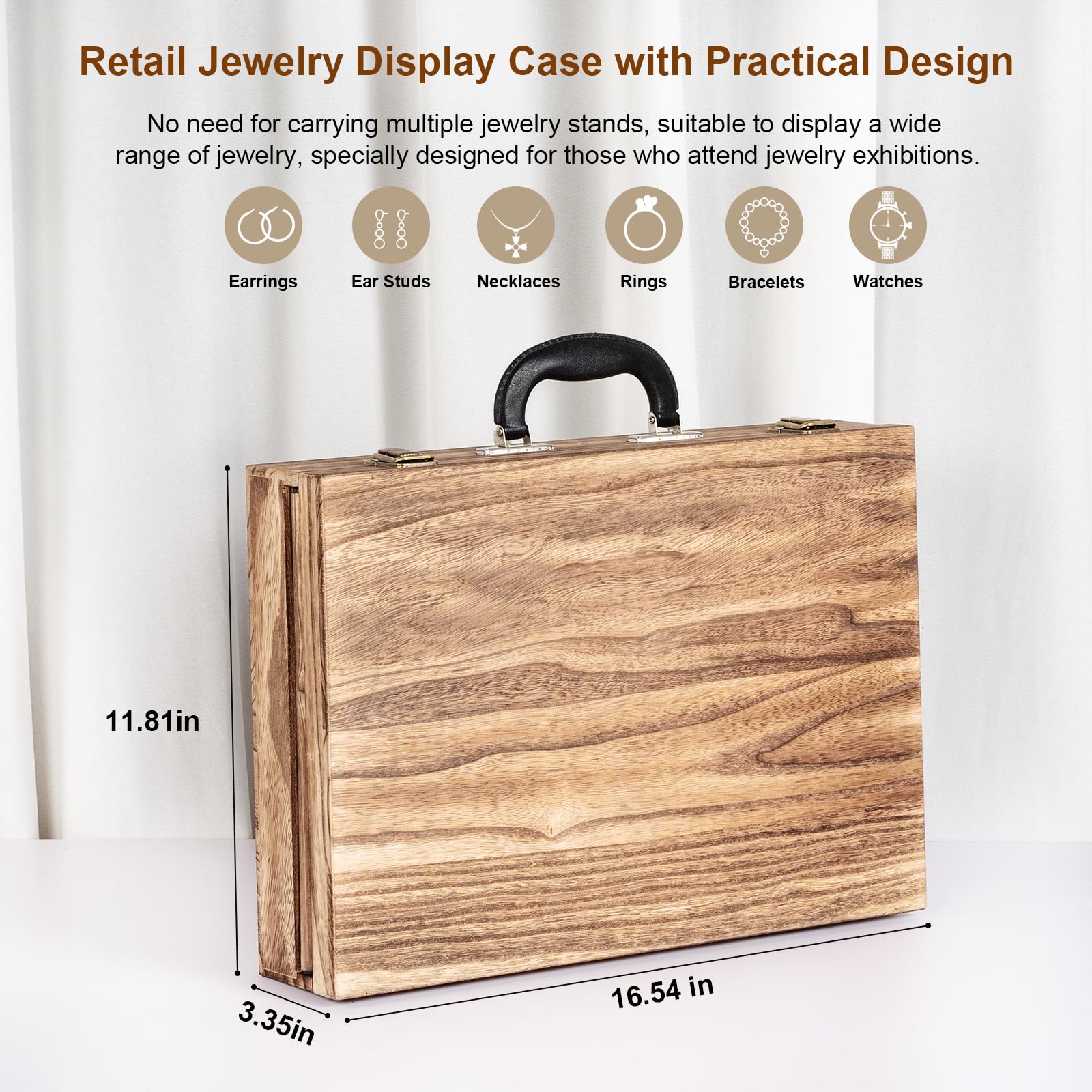 Yoimori Earring Display for Selling, Portable Wood Jewelry Display Case, Large Capacity Jewelry Display for Selling, Earring Card Holder Organizer - WoodArtSupply