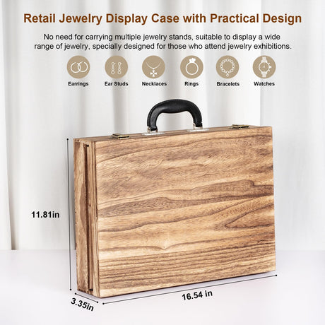 Yoimori Earring Display for Selling, Portable Wood Jewelry Display Case, Large Capacity Jewelry Display for Selling, Earring Card Holder Organizer Yoimori