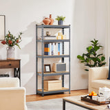 Topeakmart 2 PCS 5-Tier Utility Shelves, Metal Storage Shelves Garage Shelving Unit Adjustable Garage Storage Shelves Storage Racks Heavy Duty Shed Shelving - Dark Gray, 27.5 x 12 x 60 Inch Topeakmart