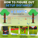 50ft Ninja Warrior Obstacle Course for Kids with Swing, Ninja Course for Kids Outside with 11 Accessories--Trapeze Swing, Climbing Net, Rope Ladder, Outdoor Playset with Monkey Bars ITEFDTUTNE