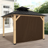 Coastshade Gazebo Pergola Canopy Panel Sidewalls Replacement 8ft Gazebo Pergola Privacy Panels Sidewall for Gazebos with 10Curtain Rings &10Rail Hooks,Brown CoastShade