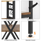 Yaheetech 6-Tier Kitchen Bakers Rack, 31.5 Inch Coffee Bar Table, Farmhouse Microwave Oven Stand Cabinet for Small Spaces, Corner Organizer Storage Shelf for Spices and Pots Rustic Brown Yaheetech
